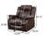 Manual Recliners Sofa Set Faux Leather Drop-Down Table Couch With Cup Holder Brown-1927673647