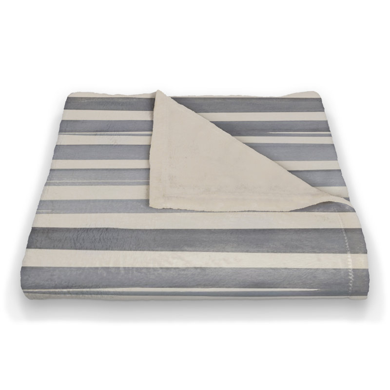 Hand Woven Throw Blanket, Blue/White