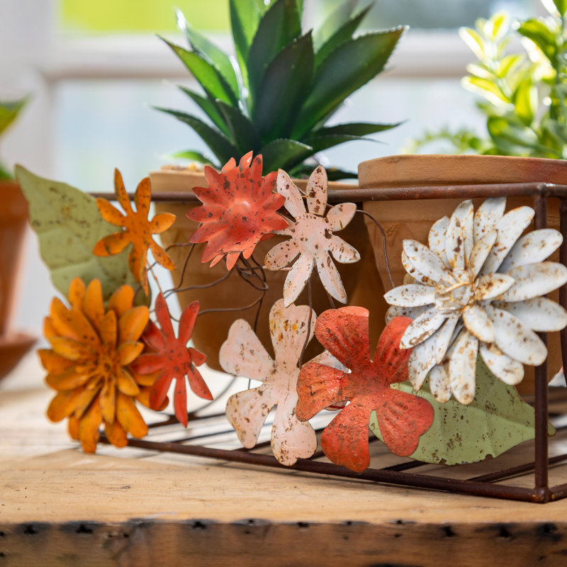 Metal Planter Stand with Terracotta Planters