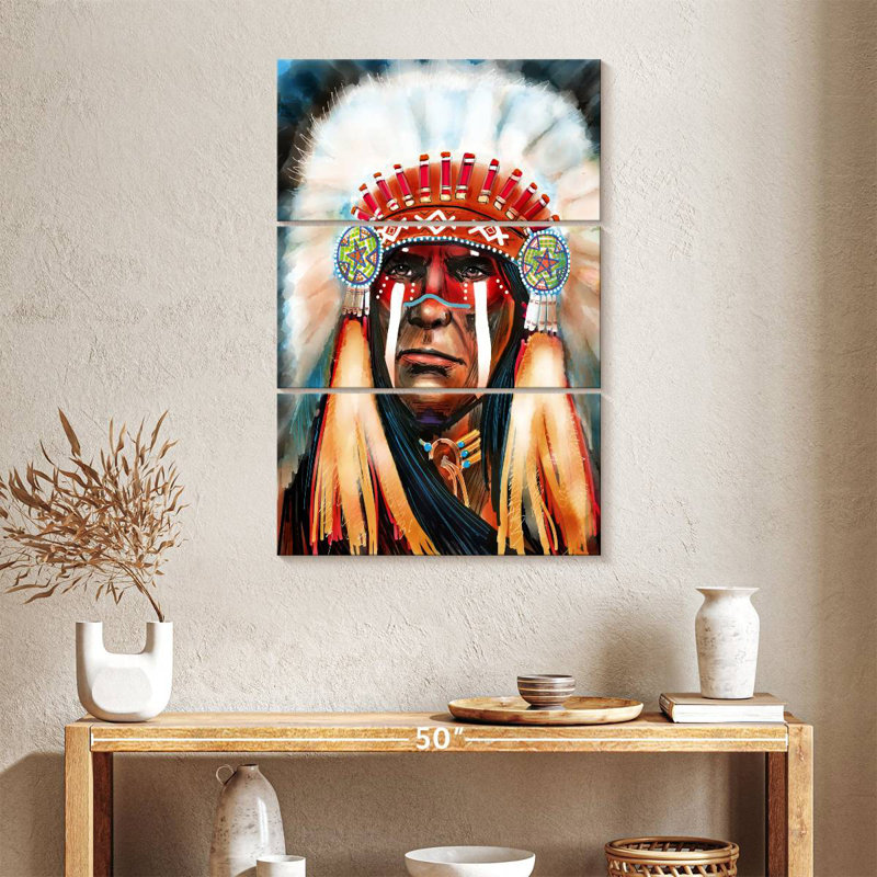Lelar Native Indian Chief, 38" H x 24" W