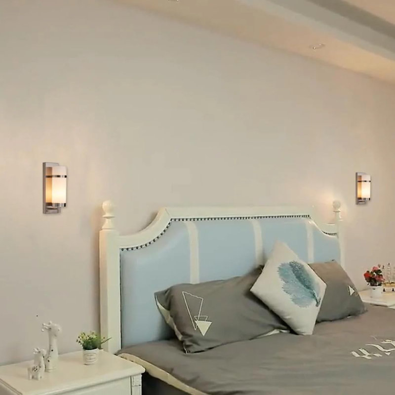 Applique murale en fer 1 lumière, Nickel satiné