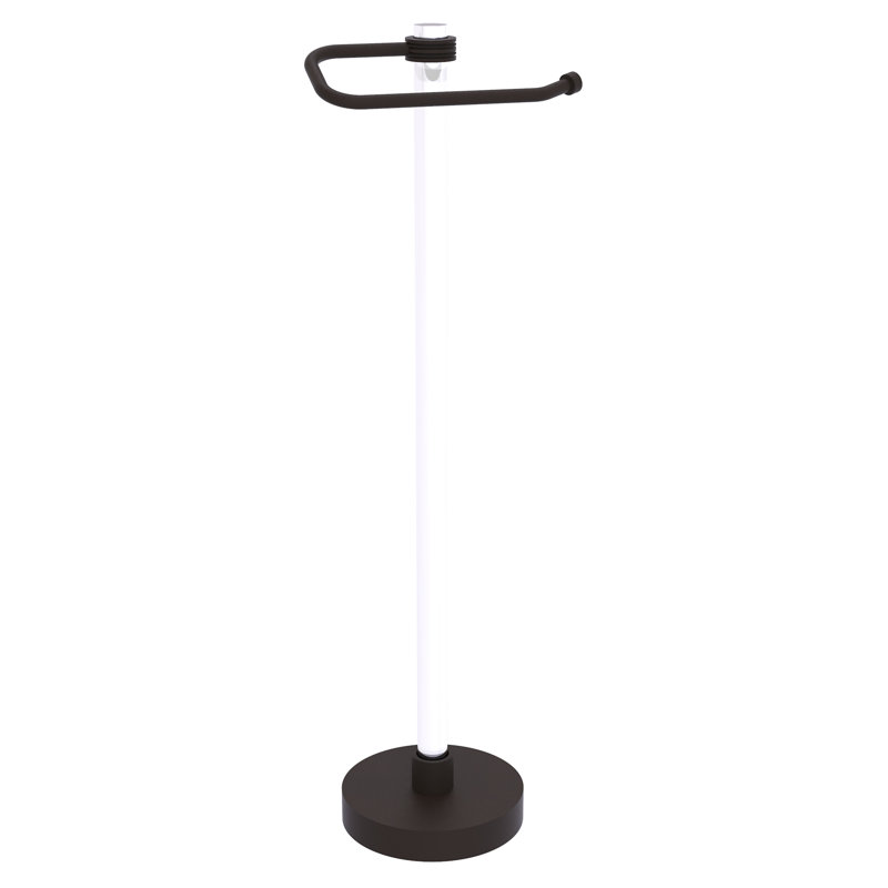 Porte-papier hygiénique sur pied avec des accents en pointillé Clearview, Bronze huilé