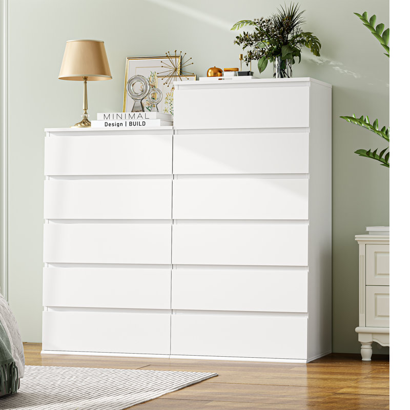 Commode 6 tiroirs Kristiarn, Blanc