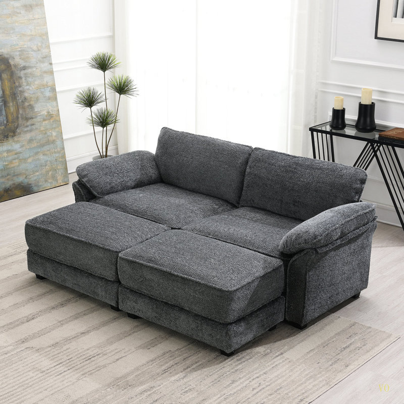 Ensemble de canapé-lit modulaire convertible Free Combination, Gris