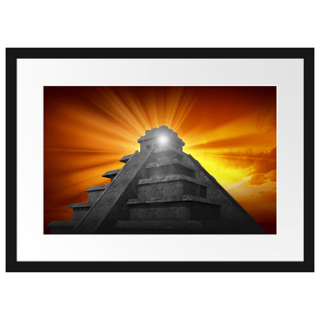 Gerahmtes Poster Maya Pyramide Tempelanlage