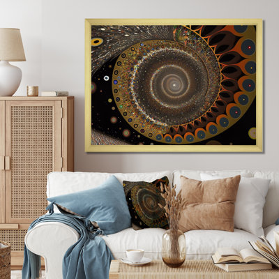 «Vintage Fractal Spiral In Retro Terracotta I», reproduction sur toile