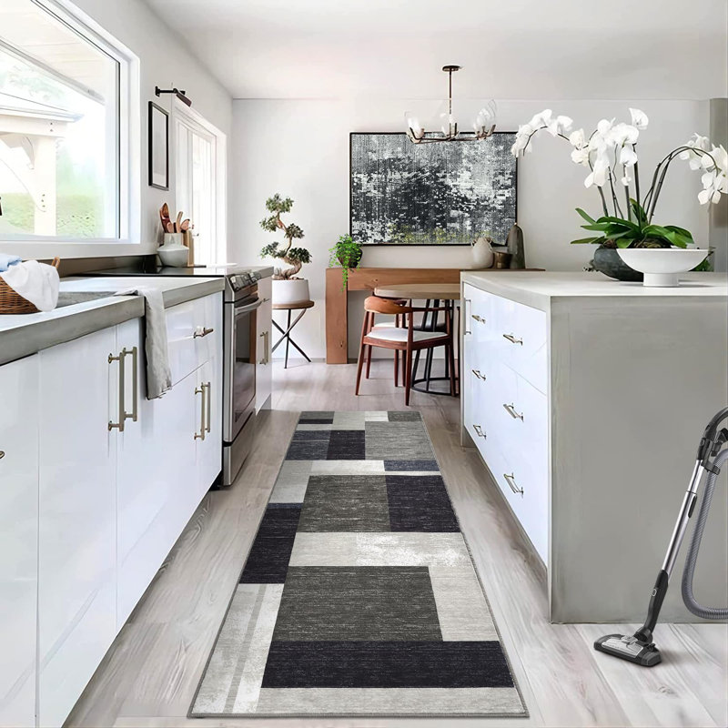Area Rug, Gray, Runner 60 x 230 cm