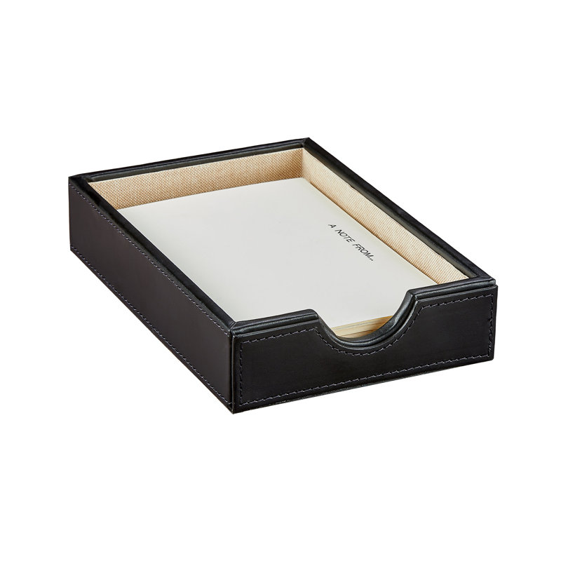 Leather Memo Tray, Black