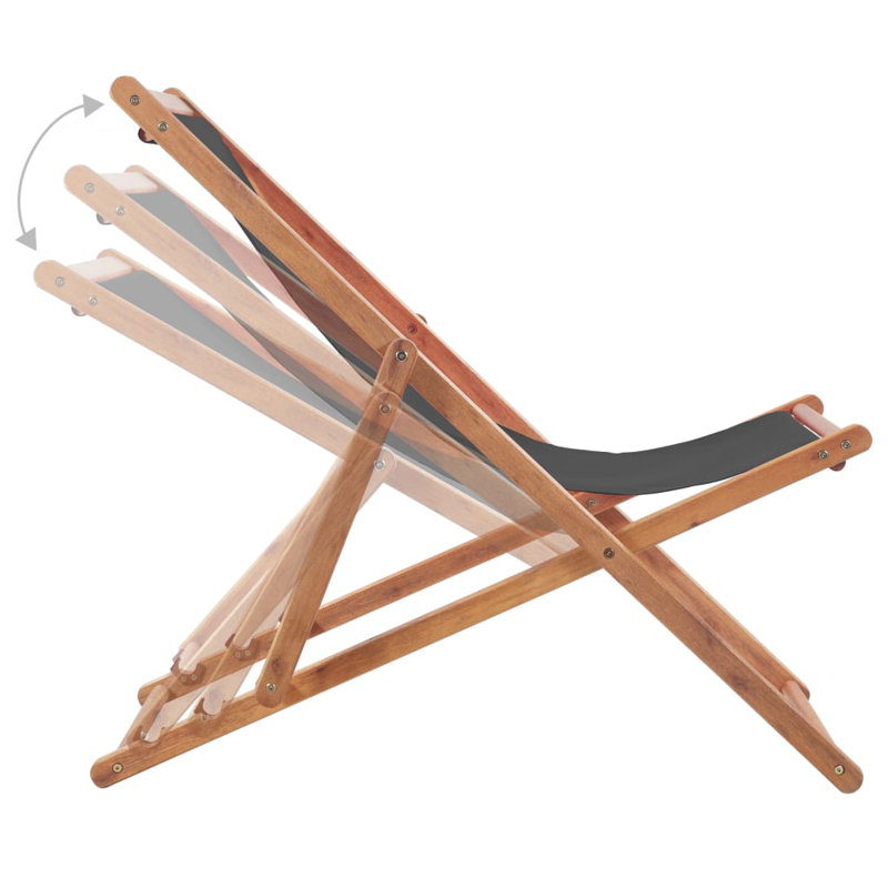 Chaise de patio pliante Beach Sling, Gris