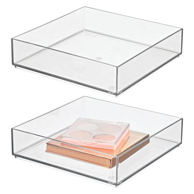 Plateau de rangement de tiroir de maquillage iDesign - Organisateur de coiffeuse ou de bureau pour cosmétiques, bijoux, papeterie ou artisanat