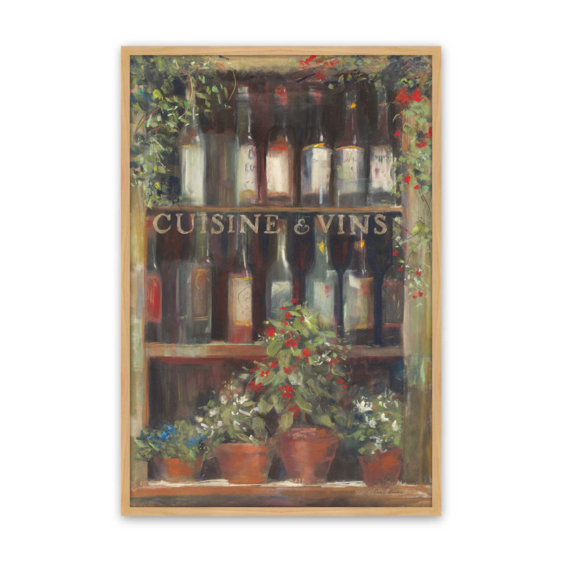 «Wine and Herbs II» par Carol Rowan, reproduction d'art, H 48 po x l 32 po, Tanné