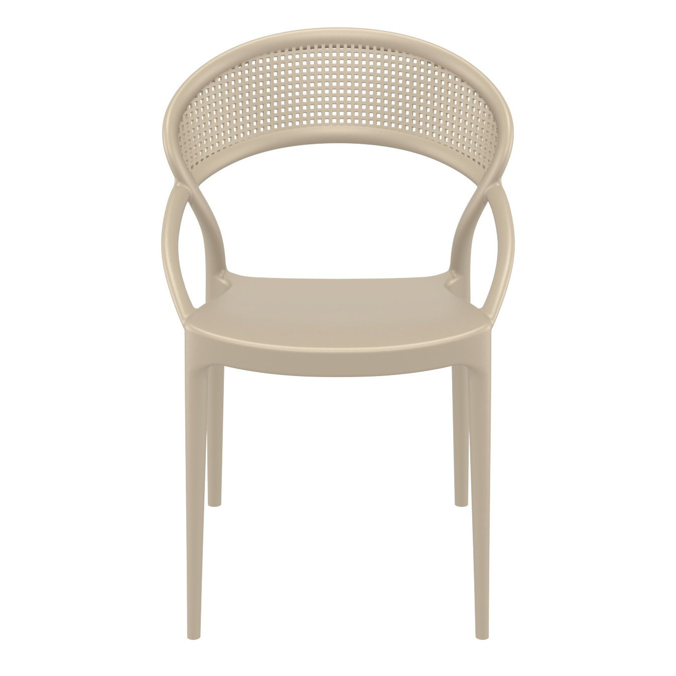 Farrah Stackable Patio Armchair, Taupe