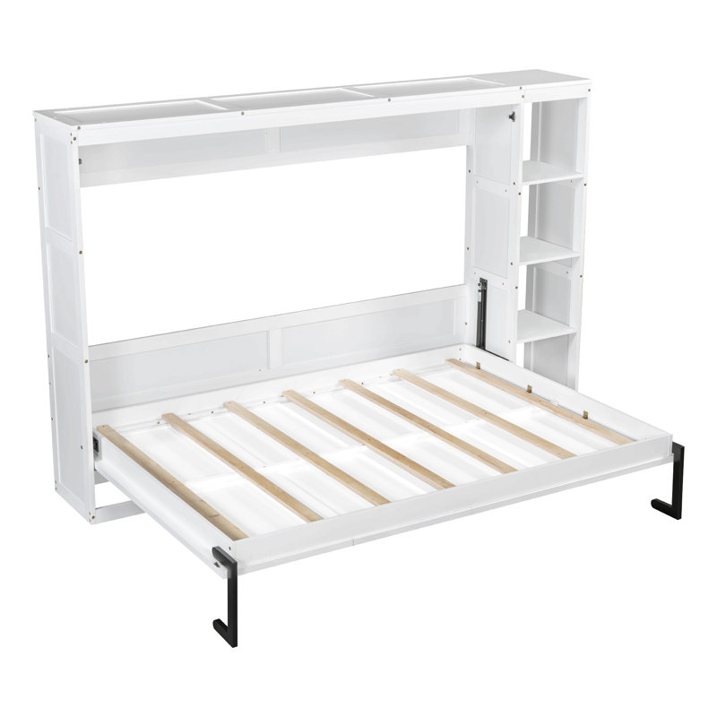 Lit escamotable avec rangement Murphy, Full, Blanc