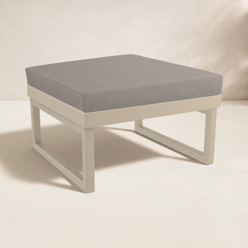 Repose-pieds d'extérieur avec coussin Lane, Taupe, Toile taupe Sunbrella®