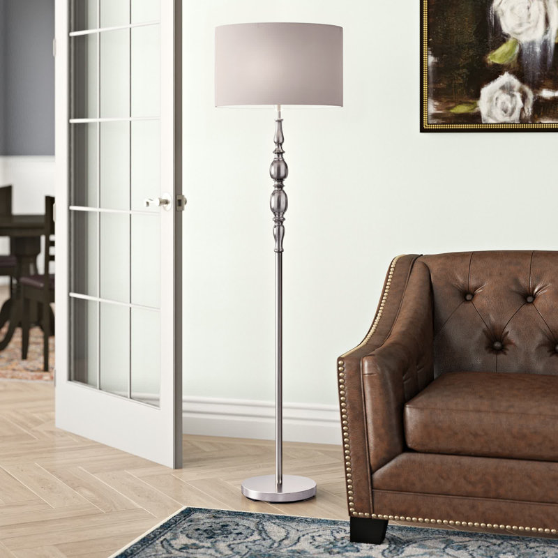 Ambleside 156cm Traditional Floor Lamp, Satin Chrome