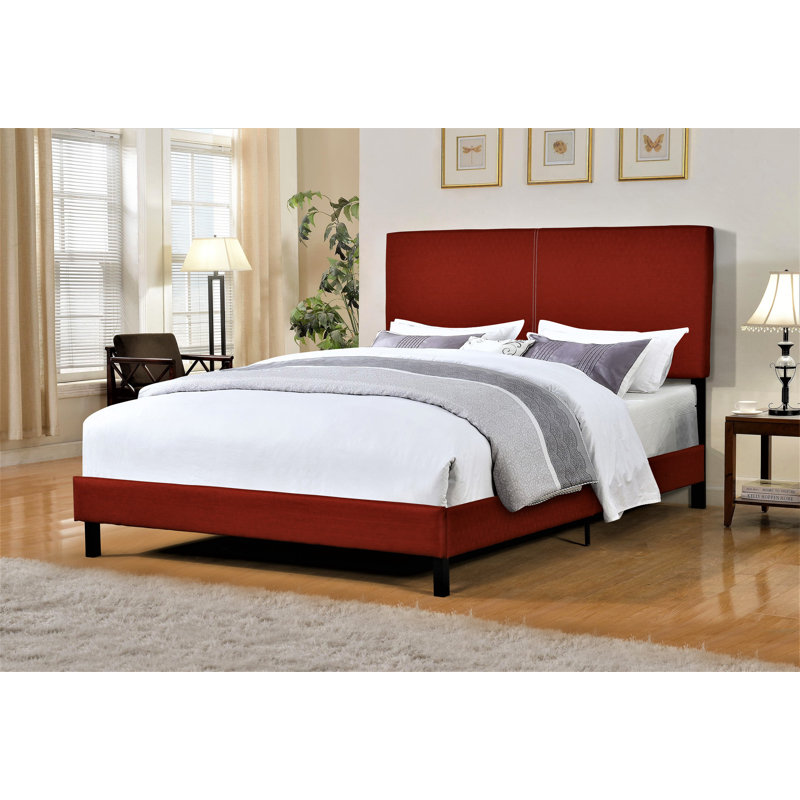 Courtnie Upholstered Standard Bed, Red