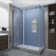 Langham XL 52" W x 80" H Frameless Rectangle Sliding Shower Enclosure with Fixed Panel