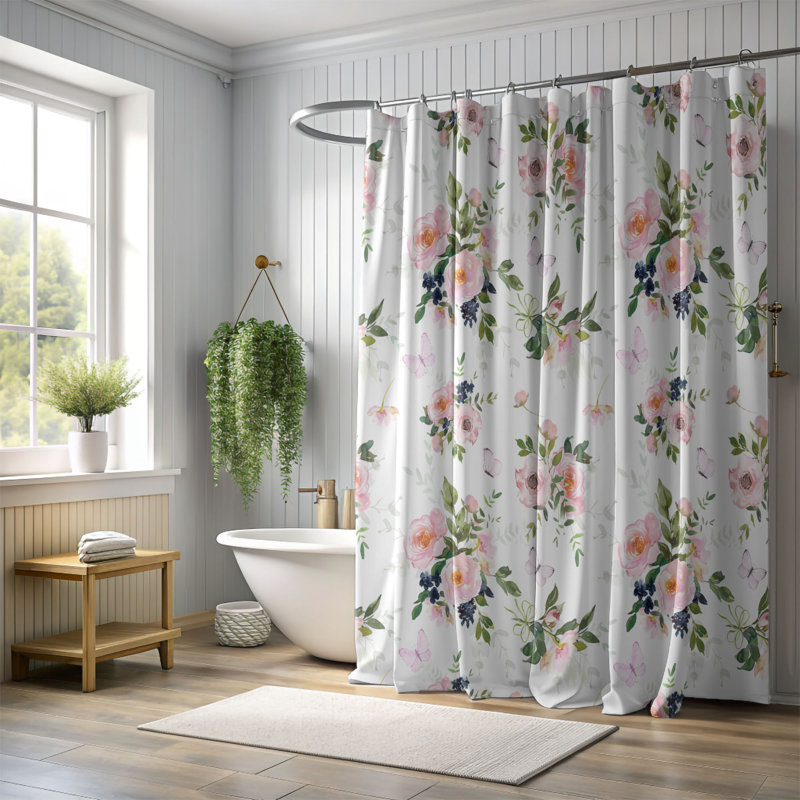 Motif de rideau de douche Love, H 74 po x l 71 po