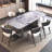 Rectangular Marble & Sintered Stone Dining Table with Double Pedestals-44161493