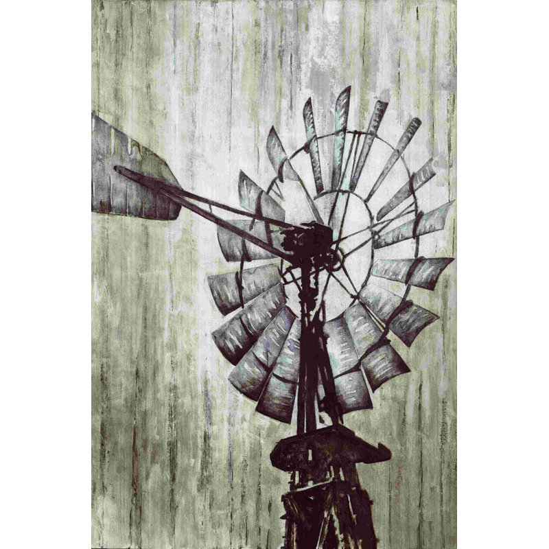 " Rustic Windmill " Painting Print, 18" H x 12" W  