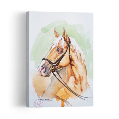 " Palomino Horse Portrait Contemporary Horse Wall Art Print " Print