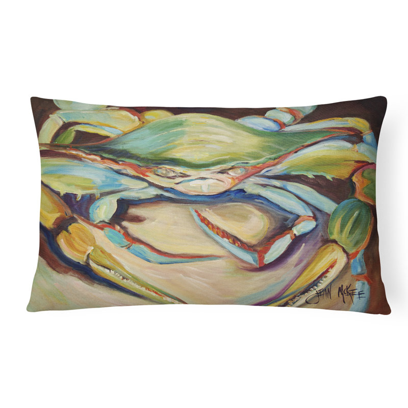 Coussin intérieur/extérieur bleu/brun/vert crabe