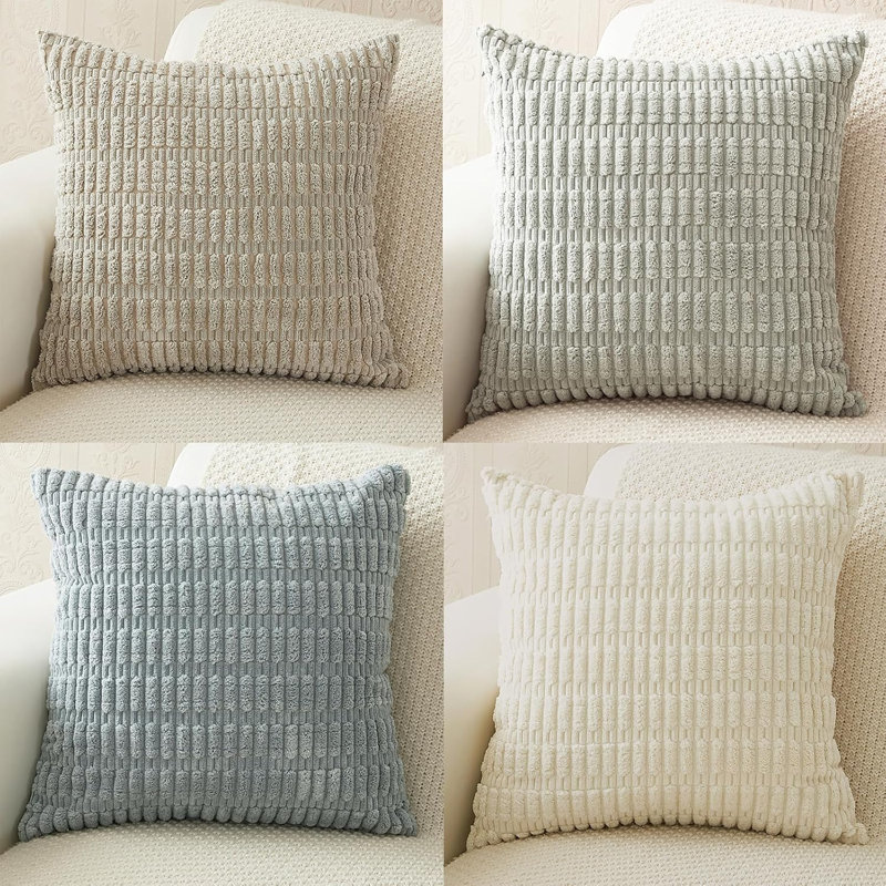 Striped Pink Cushion Cover, Neutral