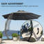 Parasol de patio en porte-à-faux de 11 pi en aluminium avec rotation à 360 ° UPF50 +