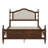 Queen Pine Wooden Bed With Upholstered Headboard And Panel Footboard, With Bed Rail Support Feet And Central Platform Support Feet