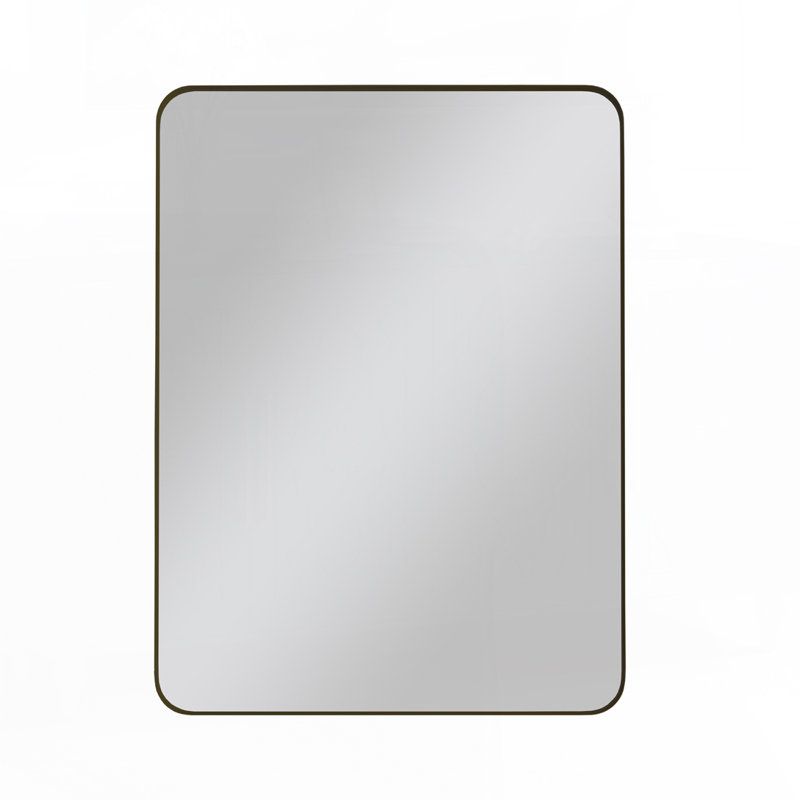 Black Rectangular Metal Framed Wall Mirror, 30" x 40"