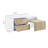 Seashore White Gloss Coffee Table – Modern Natural Finish 2-Drawer Storage Table with Pullout Top for Living Room