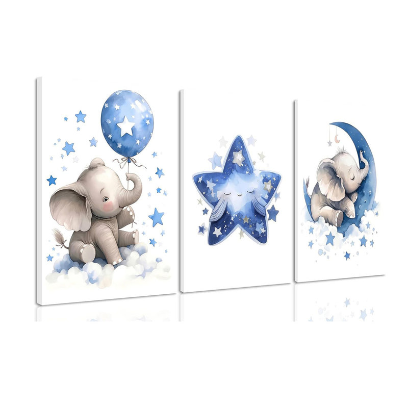 3 Piece Wrapped Canvas Print, 40 cm H x 90 cm W
