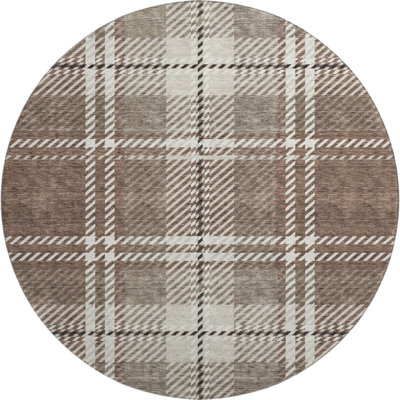 Premium Machine Washable Prisco Brown Rug