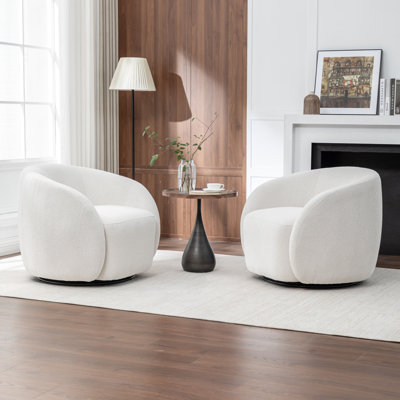 Aunna Upholstered Swivel Barrel Chair