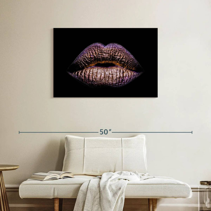 Shuttleworth Metallic Purple Lips, 24" H x 36" W