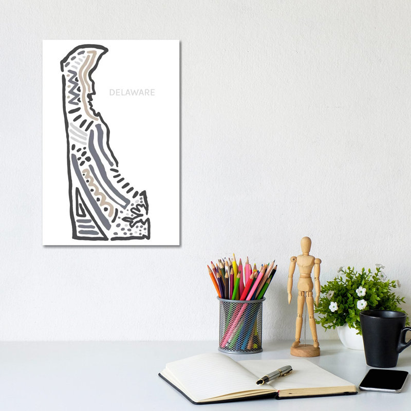 Delaware by Statement Goods - No Frame Gallery-Wrapped Canvas Giclée on Canvas, 30.48cm H x 20.32cm W