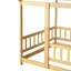 Lit en bois pour lit simple avec structure de toit, garde-corps de sécurité-608434704-608434710