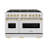 ZLINE Autograph Edition 48 in. Classic Satin Steel Gas Range w/ 8 Burners Accents-105283493