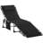 Outsunny Padded Folding Chaise Lounge Chair, Outdoor 6-Level Reclining Camping Tanning Chair With Headrest For Beach, Yard, Patio, Pool, Black