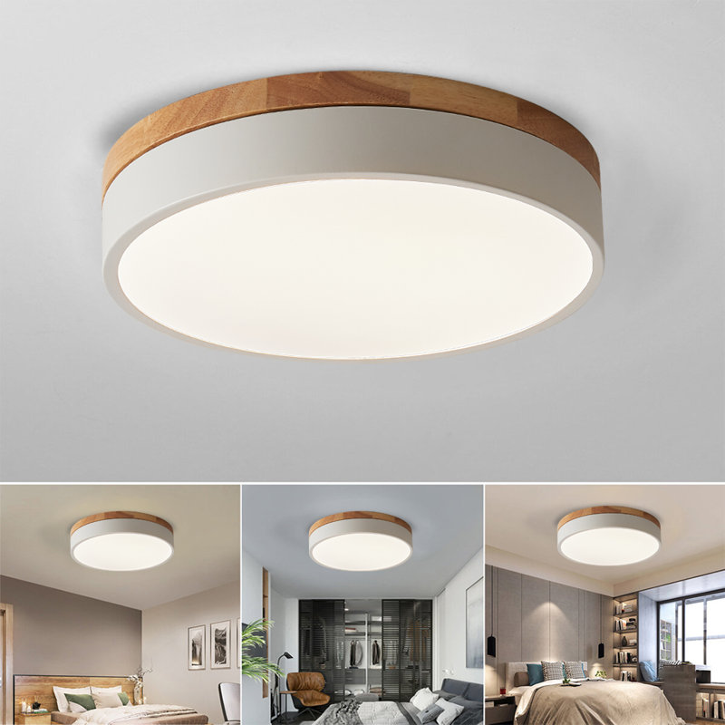 Circle Modern Led Flush Mount Ceiling Light, 4500 Kelvins, Silver