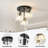 3-light Black Flush Mount Light