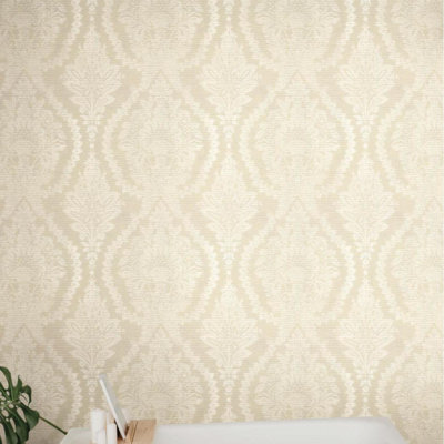 Grass Cloth Damask Roll