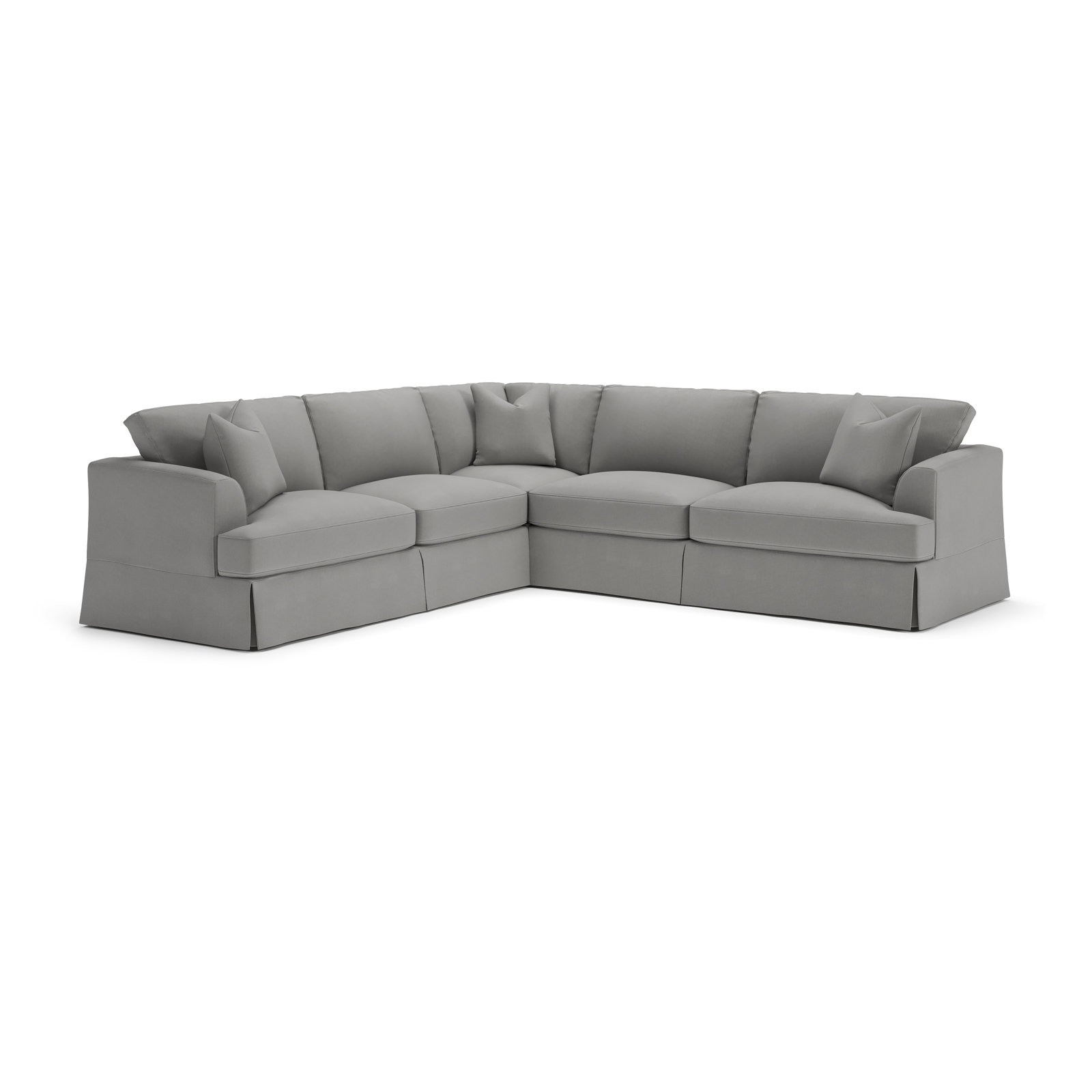 Lucia L-Sectional, Left Hand Facing, Bayou Light Gray Canvas