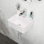 Lavabo de salle de bain mural rectangulaire en céramique blanche, 13,6 x 11,6 po, trou de robinet simple | Idée de cadeau