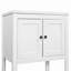 Lavabo de salle de bain moderne élégant en céramique 24 po avec tablette ouverte en bois massif-130575703