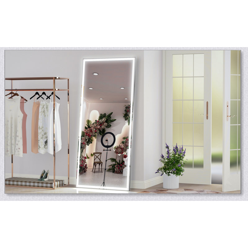 72X32 Inch Oversized LED Bathroom Mirror With 3 Color Modes, Aluminum Frame, And Full-Length Lighted Design For Modern Interiors