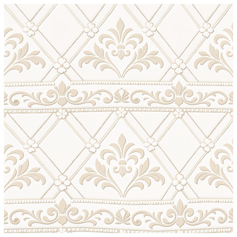 Toile tendue à motif floral beige sur toile damassée en plusieurs tailles, 24 x 36 inches