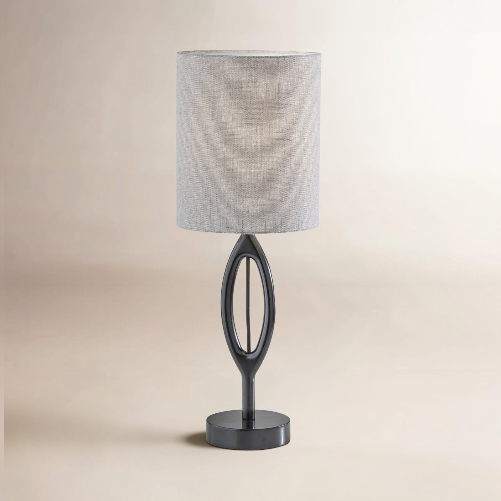 Osie Solid Wood Table Lamp, Black, Gray