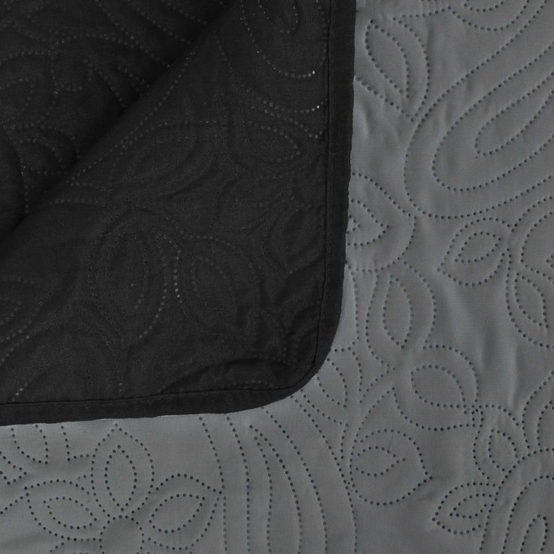 Carpentersville Solid Colour Bedspread, 230 x 260 cm Bedspread, Black/Grey
