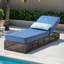 Chaise longue d'extérieur réglable en rotin tissé à la main à 6 positions avec coussin en oléfine de 5 po d'épaisseur pour le patio et la piscine-983815917